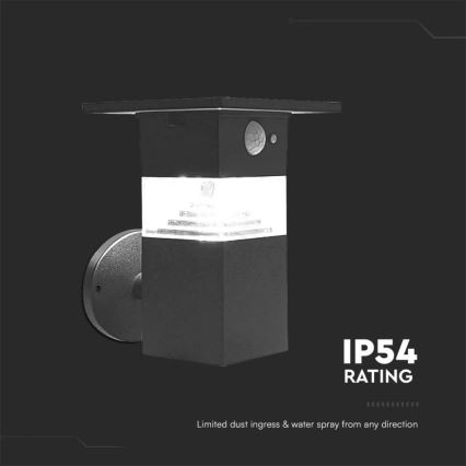 LED Solární nástěnné svítidlo se senzorem LED/2,5W/3,7V IP54 3000K 2200 mAh
