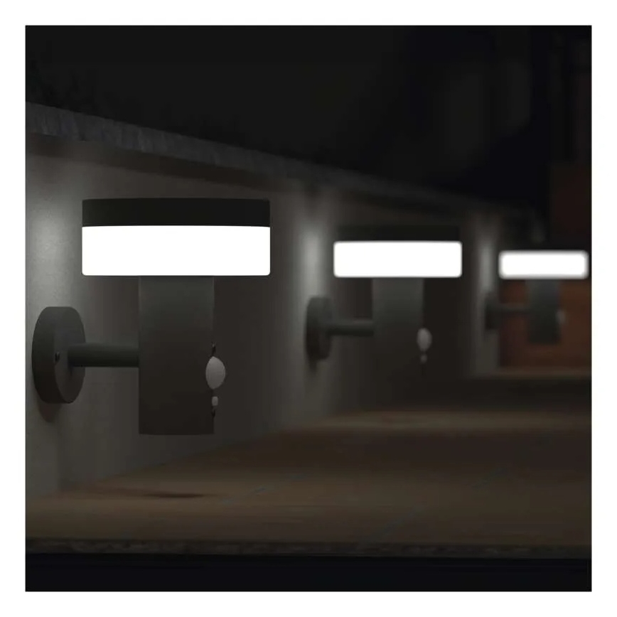 LED Solární nástěnné svítidlo se senzorem LED/2W/3,7V 1200 mAh IP44