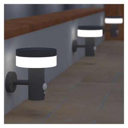 LED Solární nástěnné svítidlo se senzorem LED/2W/3,7V 1200 mAh IP44