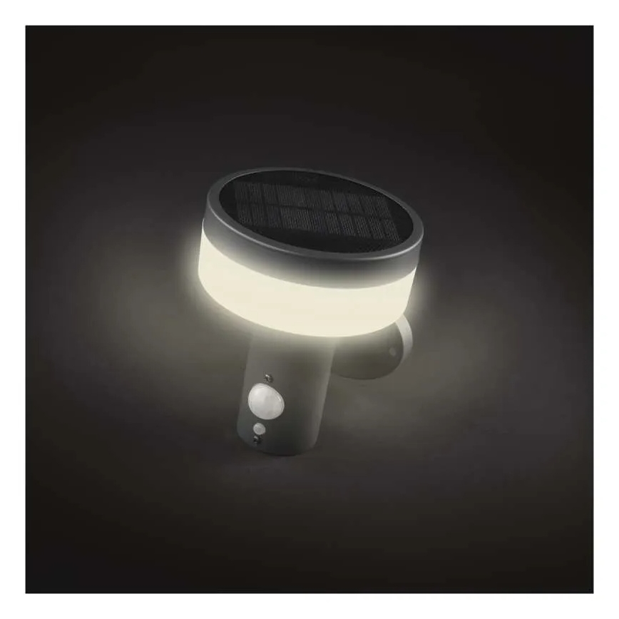 LED Solární nástěnné svítidlo se senzorem LED/2W/3,7V 1200 mAh IP44