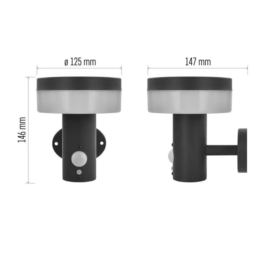 LED Solární nástěnné svítidlo se senzorem LED/2W/3,7V 1200 mAh IP44