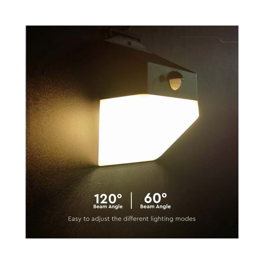 LED Solární nástěnné svítidlo se senzorem LED/2W/3,7V 4000K IP65