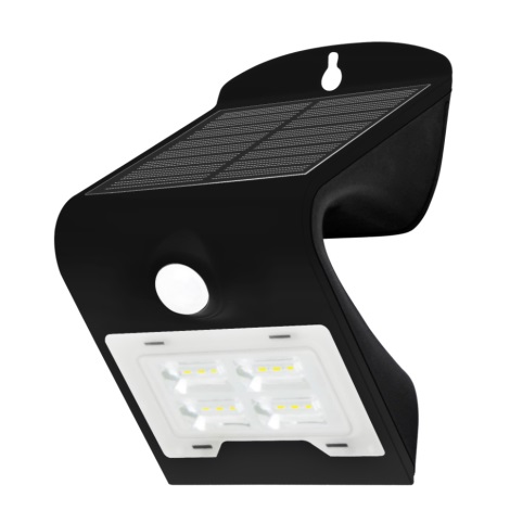 LED Solární nástěnné svítidlo se senzorem LED/2W IP65 černé