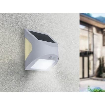 LED Solární nástěnné svítidlo se senzorem LED/3W/3,7V 3000/4000K 1200 mAh IP54 bílá