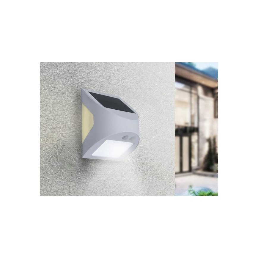 LED Solární nástěnné svítidlo se senzorem LED/3W/3,7V 3000/4000K 1200 mAh IP54 bílá