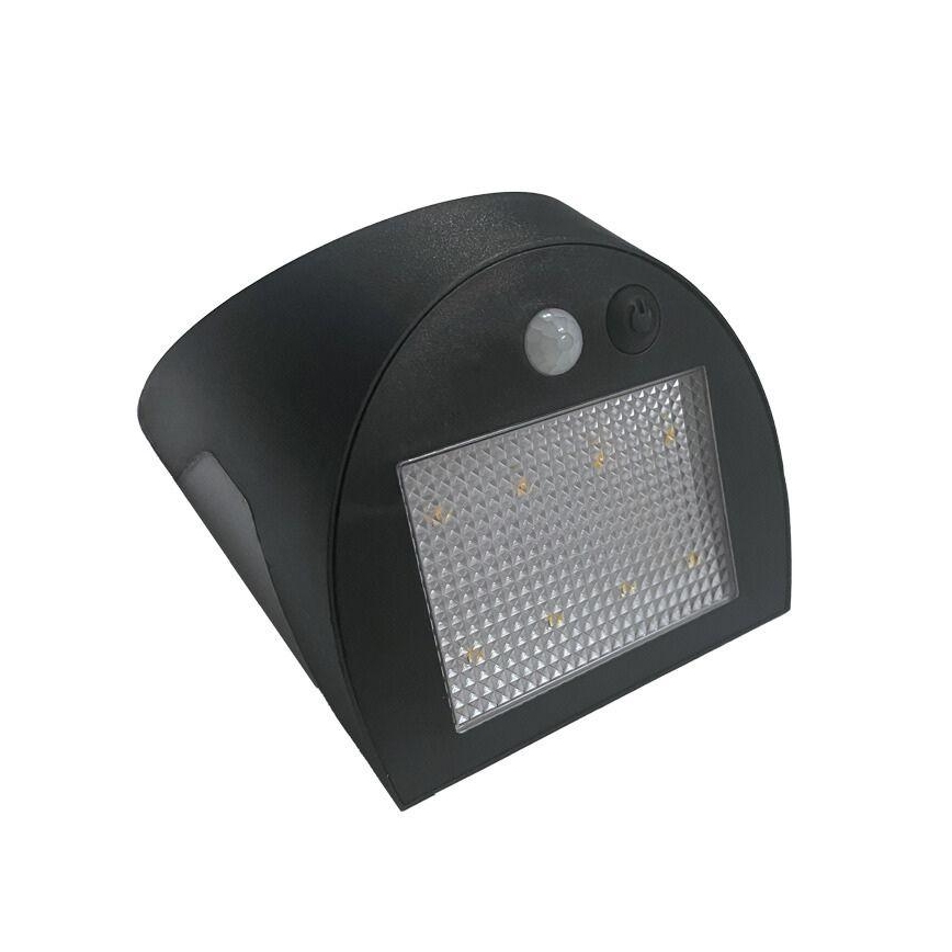 LED Solární nástěnné svítidlo se senzorem LED/3W/3,7V 3000/4000K 1200 mAh IP54 černá