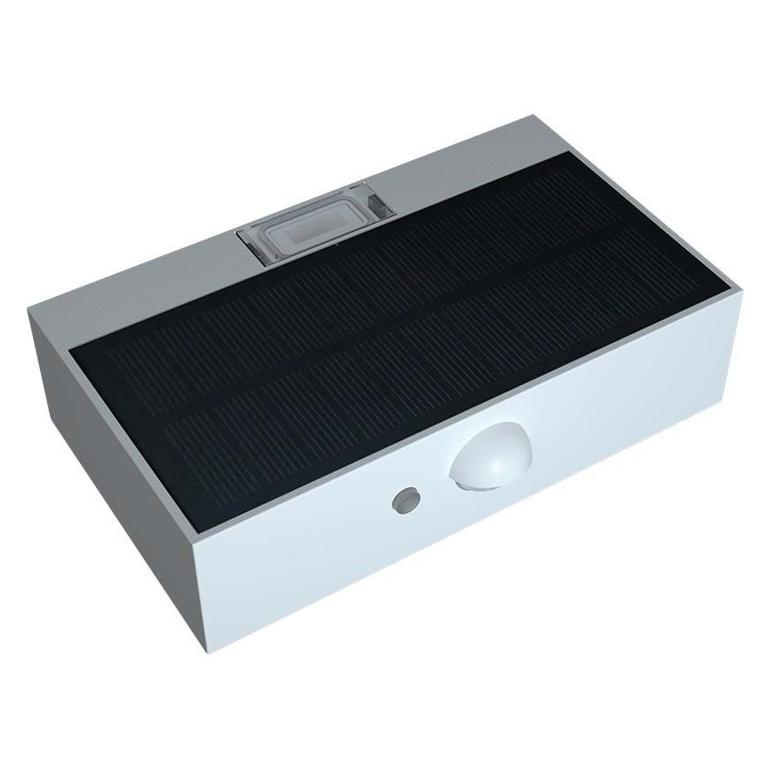 LED Solární nástěnné svítidlo se senzorem LED/3W/3,7V 3000K/4000K IP65 bílá