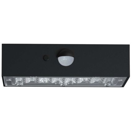 LED Solární nástěnné svítidlo se senzorem LED/3W/3,7V 3000K/4000K IP65 1200 mAh černá