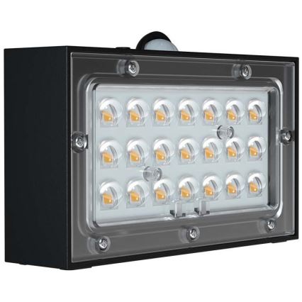 LED Solární nástěnné svítidlo se senzorem LED/3W/3,7V 3000K/4000K IP65 1200 mAh černá