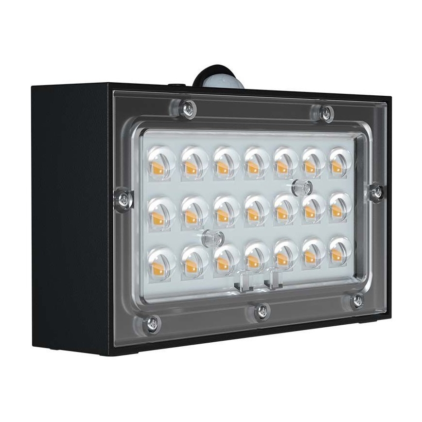 LED Solární nástěnné svítidlo se senzorem LED/3W/3,7V 3000K/4000K IP65 1200 mAh černá