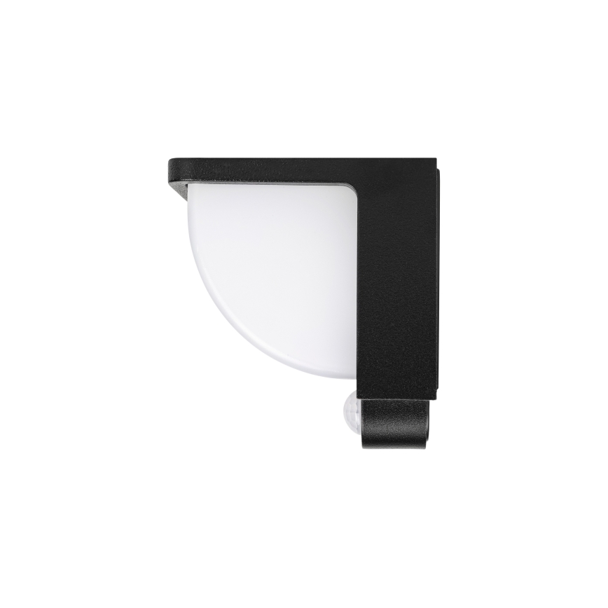 LED Solární nástěnné svítidlo se senzorem pohybu a soumraku LED/3W/3,7V IP54 1500 mAh černá