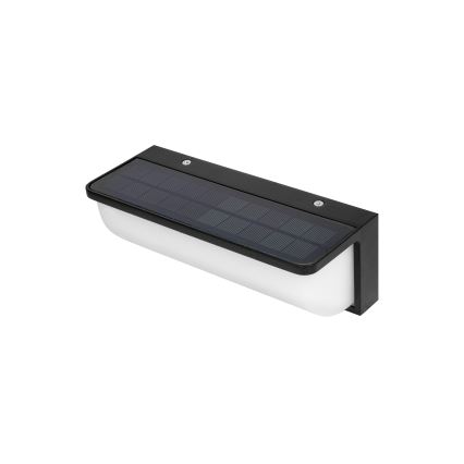 LED Solární nástěnné svítidlo se senzorem pohybu a soumraku LED/3W/3,7V IP54 1500 mAh černá