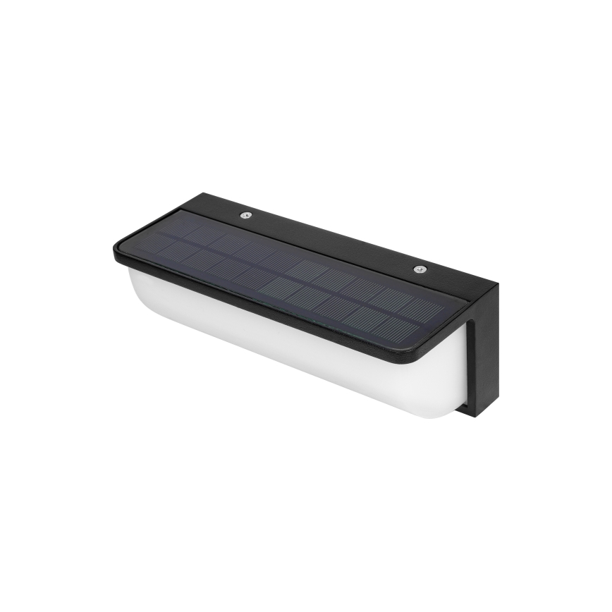 LED Solární nástěnné svítidlo se senzorem pohybu a soumraku LED/3W/3,7V IP54 1500 mAh černá
