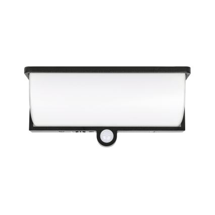 LED Solární nástěnné svítidlo se senzorem pohybu a soumraku LED/3W/3,7V IP54 1500 mAh černá
