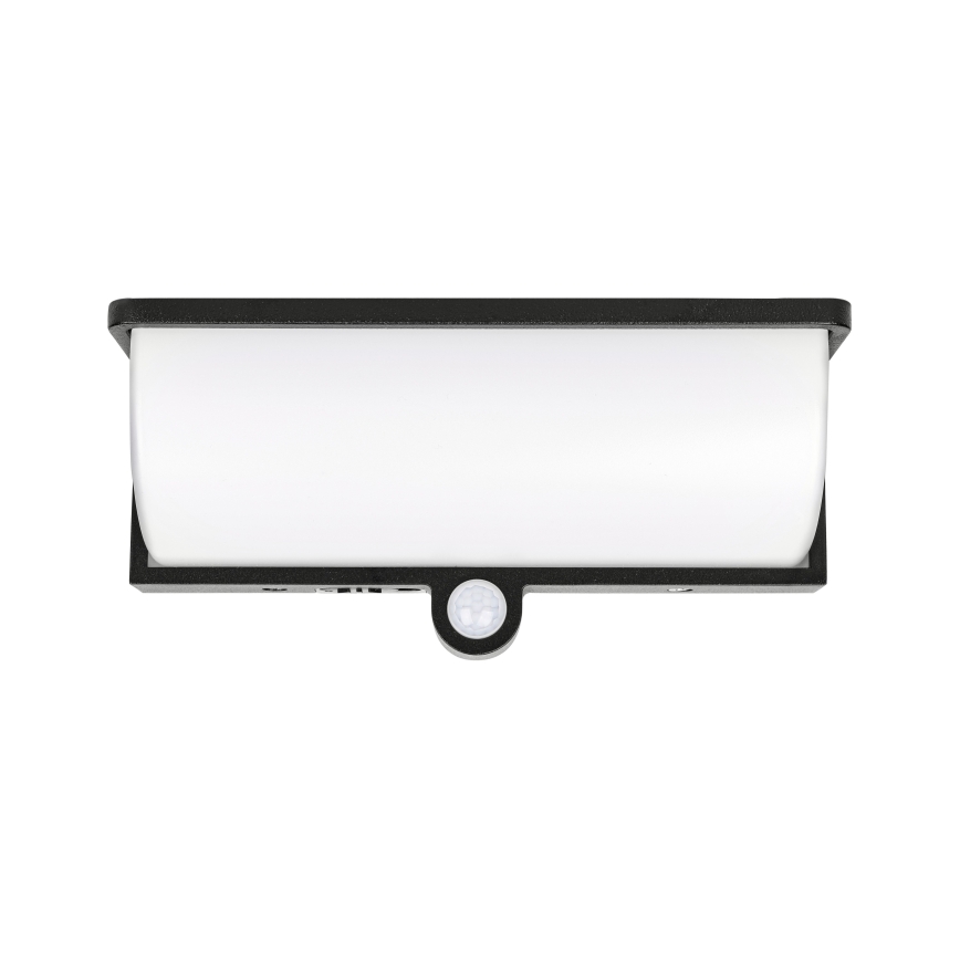 LED Solární nástěnné svítidlo se senzorem pohybu a soumraku LED/3W/3,7V IP54 1500 mAh černá