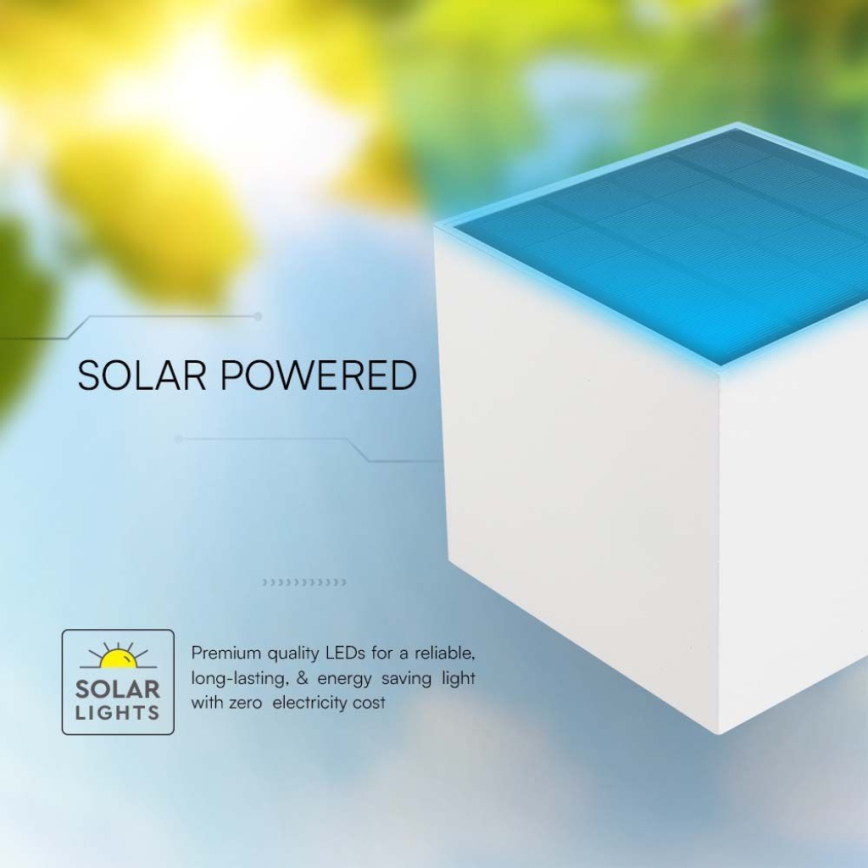 LED Solární nástěnné svítidlo se senzorem LED/3W/3,7V IP65 4000K 2600 mAh bílá