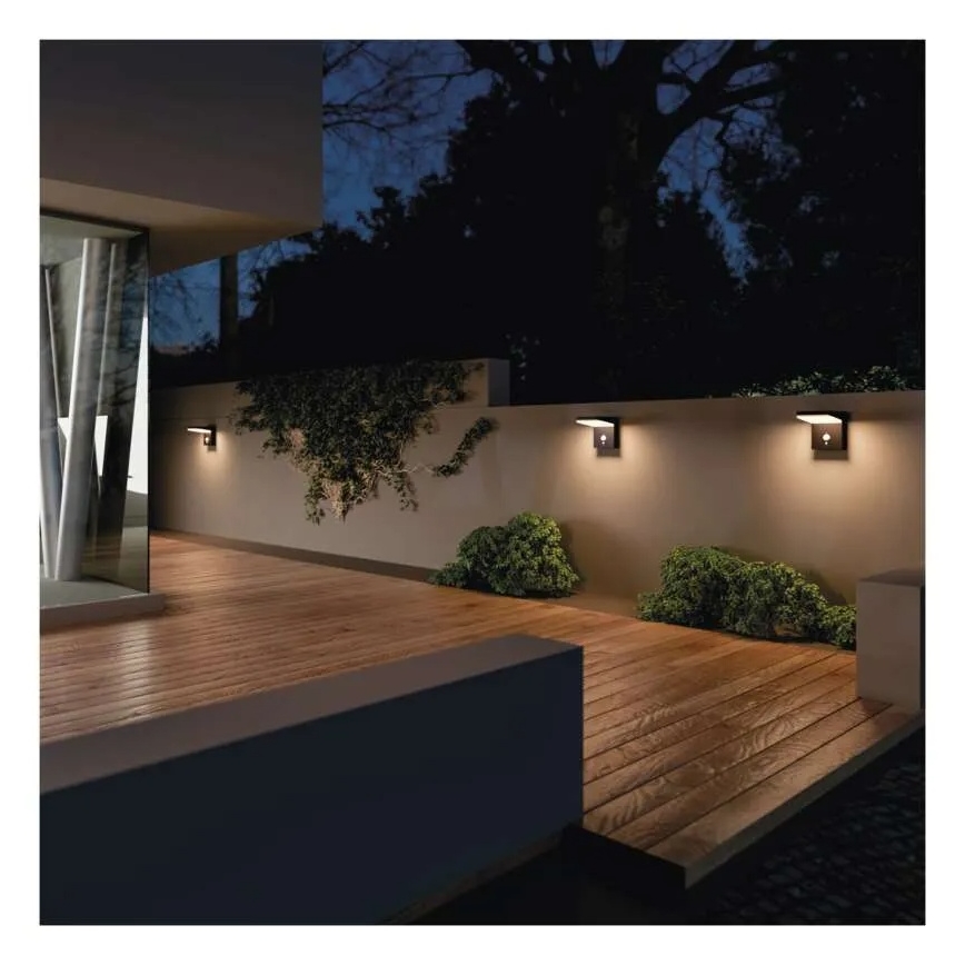 LED Solární nástěnné svítidlo se senzorem LED/4,4W/3,7V 2200 mAh IP44