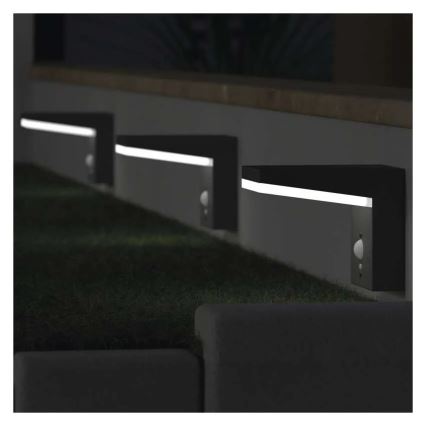LED Solární nástěnné svítidlo se senzorem LED/4,4W/3,7V 2200 mAh IP44
