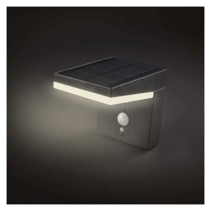 LED Solární nástěnné svítidlo se senzorem LED/4,4W/3,7V 2200 mAh IP44