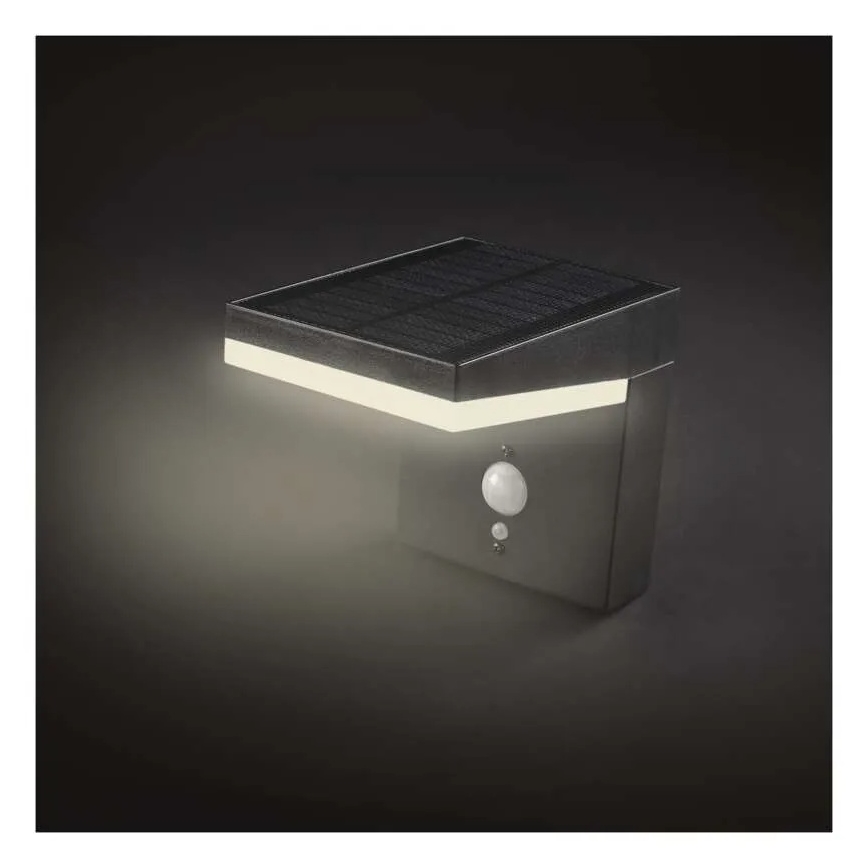 LED Solární nástěnné svítidlo se senzorem LED/4,4W/3,7V 2200 mAh IP44