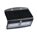 LED Solární nástěnné svítidlo se senzorem LED/7W/3,7V 4000K IP65 4000 mAh černá