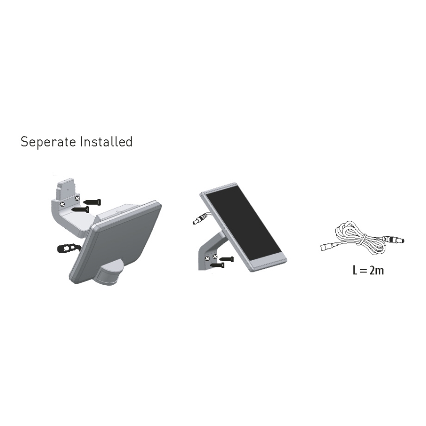LED Solární nástěnné svítidlo se senzorem LED/8W/3,7V 2000 mAh IP54