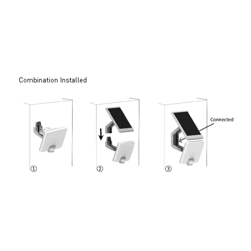 LED Solární nástěnné svítidlo se senzorem LED/8W/3,7V 2000 mAh IP54