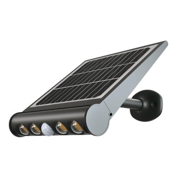 LED Solární nástěnné svítidlo se senzorem LED/8W/3,7V IP65 6000K 4000 mAh