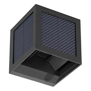 LED Solární nástěnné svítidlo se senzorem LED/9W/3,7V 3000/4000/6000K IP65 2600 mAh černá