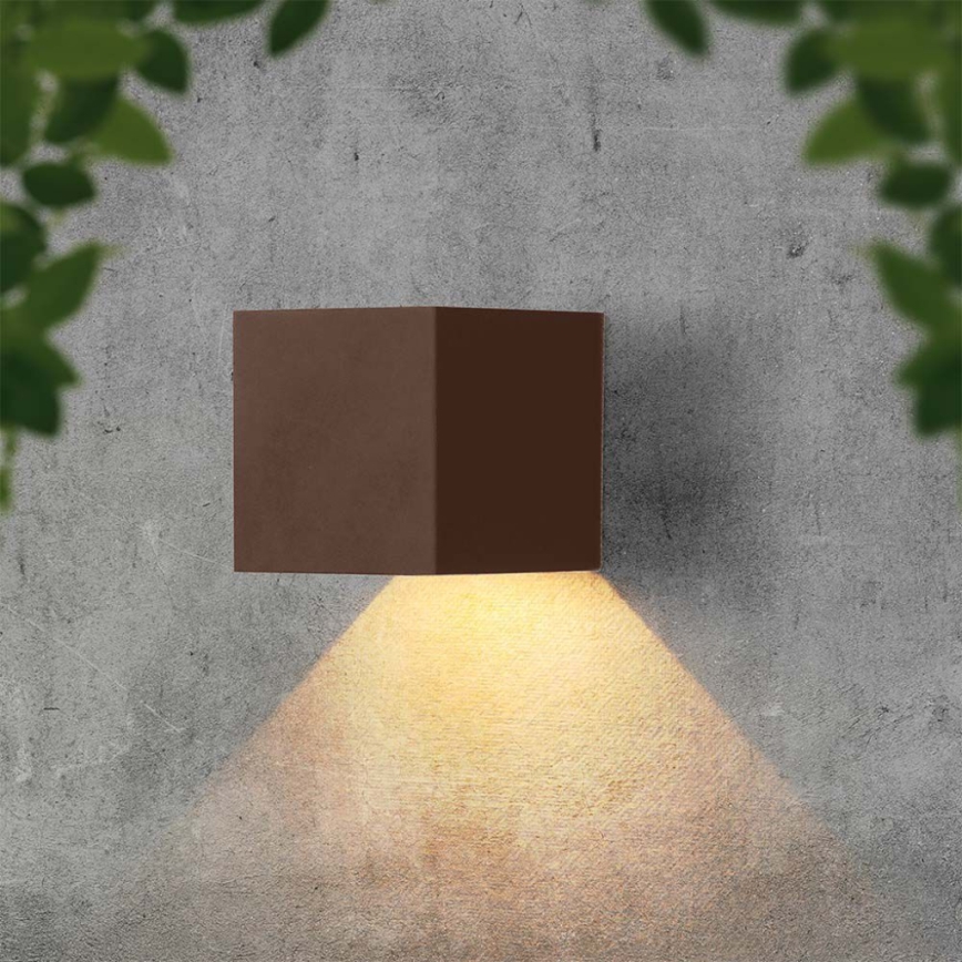 LED Solární nástěnné svítidlo se senzorem LED/9W/3,7V IP65 4000K 2600 mAh hnědá