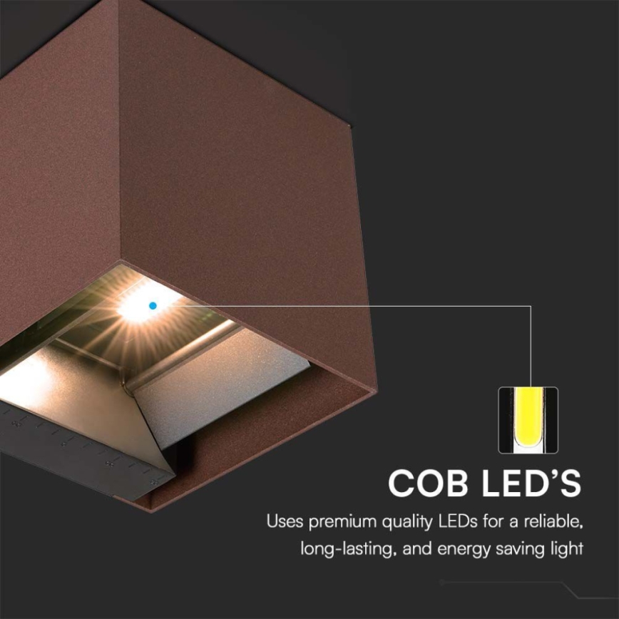 LED Solární nástěnné svítidlo se senzorem LED/9W/3,7V IP65 4000K 2600 mAh hnědá