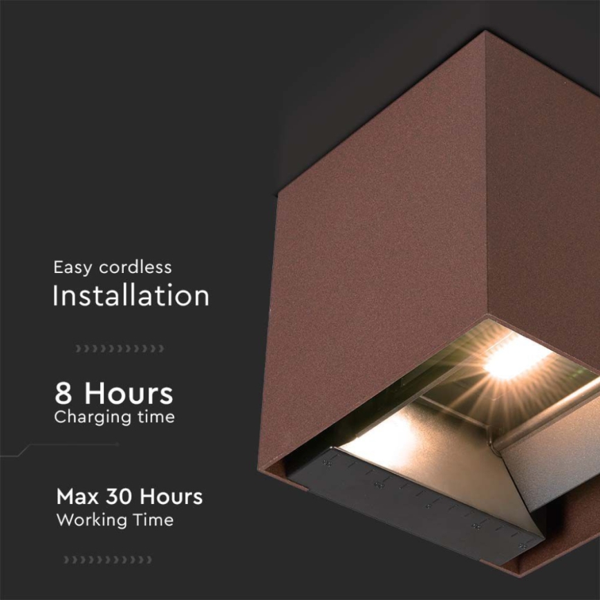 LED Solární nástěnné svítidlo se senzorem LED/9W/3,7V IP65 4000K 2600 mAh hnědá