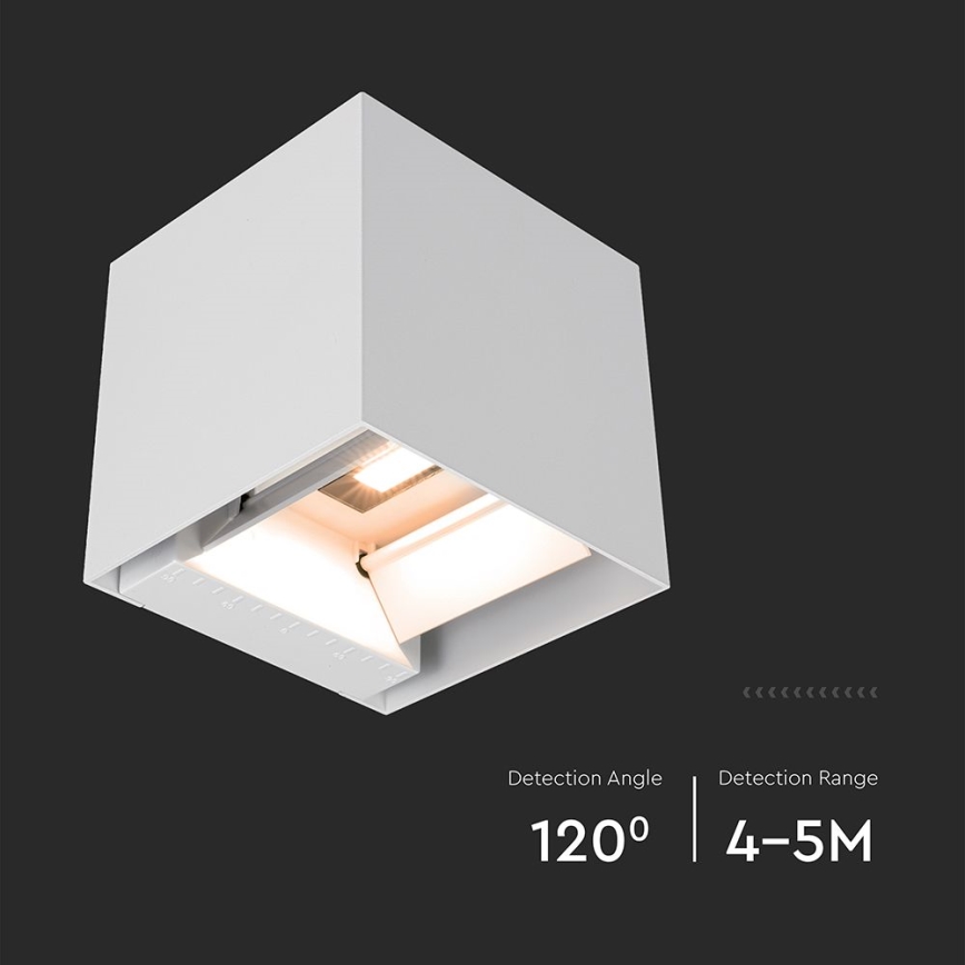LED Solární nástěnné svítidlo se senzorem LED/9W/5V 3000/4000/5000K IP65 2600 mAh bílá