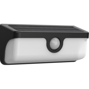 LED Solární nástěnné svítidlo se senzorem LINK LED/5W/3,7V IP65 černá