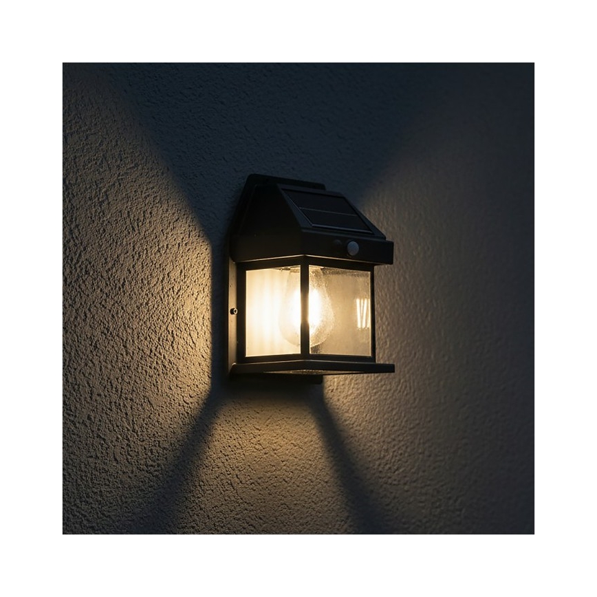 LED Solární nástěnné svítidlo se senzorem OMVIA LED/3,7V 3000K IP44 1200 mAh