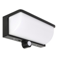 LED Solární nástěnné svítidlo se senzorem pohybu a soumraku LED/3W/3,7V IP54 1500 mAh černá
