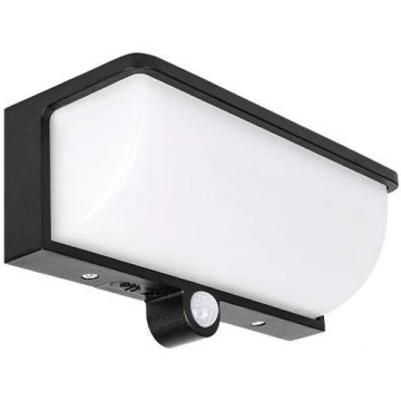 LED Solární nástěnné svítidlo se senzorem pohybu a soumraku LED/3W/3,7V IP54 1500 mAh černá
