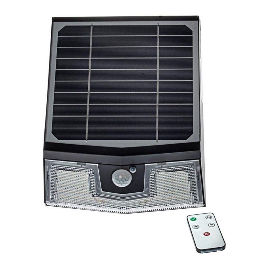 LED Solární nástěnné svítidlo se senzorem pohybu a soumraku TRANSFORMER LED/7W/3,7V IP65 + dálkové ovládání