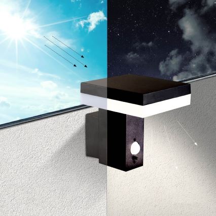 LED Solární nástěnné svítidlo se senzorem SOLARIS2 LED/5,5W/3,7V 4000K IP44 2600 mAh