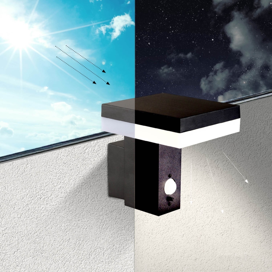 LED Solární nástěnné svítidlo se senzorem SOLARIS2 LED/5,5W/3,7V 4000K IP44 2600 mAh