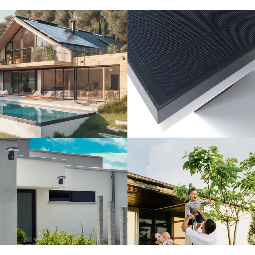 LED Solární nástěnné svítidlo se senzorem SOLARIS2 LED/5,5W/3,7V 4000K IP44 2600 mAh