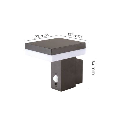 LED Solární nástěnné svítidlo se senzorem SOLARIS2 LED/5,5W/3,7V 4000K IP44