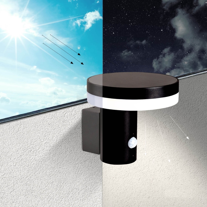 LED Solární nástěnné svítidlo se senzorem SOLARIS3 LED/5,5W/3,7V 4000K IP44 2600 mAh