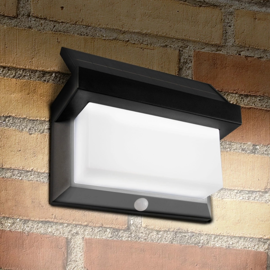 LED Solární nástěnné svítidlo se senzorem TONY LED/3,7V 1800 mAh IP44