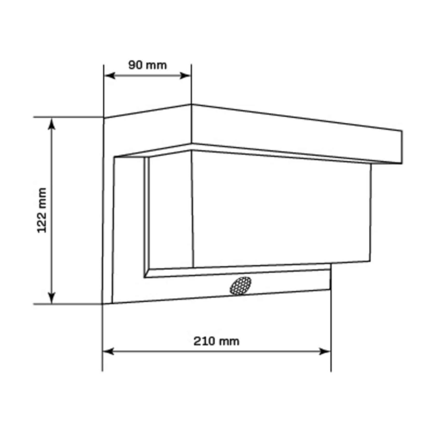 LED Solární nástěnné svítidlo se senzorem TONY LED/3,7V 1800 mAh IP44