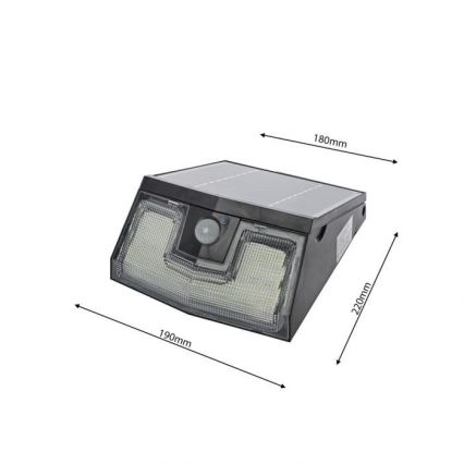 LED Solární nástěnné svítidlo se senzorem pohybu a soumraku TRANSFORMER LED/7W/3,7V IP65 + dálkové ovládání