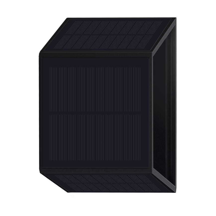 LED Solární nástěnné svítidlo WINGS LED/2W/1300 mAh 3,7V 6000K IP54 černá
