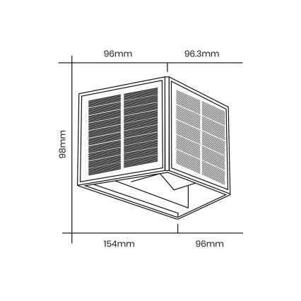 LED Solární nástěnné svítidlo WINGS LED/2W/3,2V 3000K IP54 černá