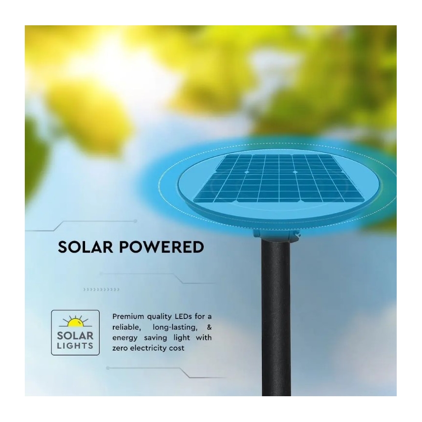 LED Solární pouliční lampa se senzorem LED/10W/3,2V 6500K IP65 + dálkové ovládání