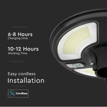 LED Solární pouliční lampa se senzorem LED/10W/3,2V 6500K IP65 + dálkové ovládání